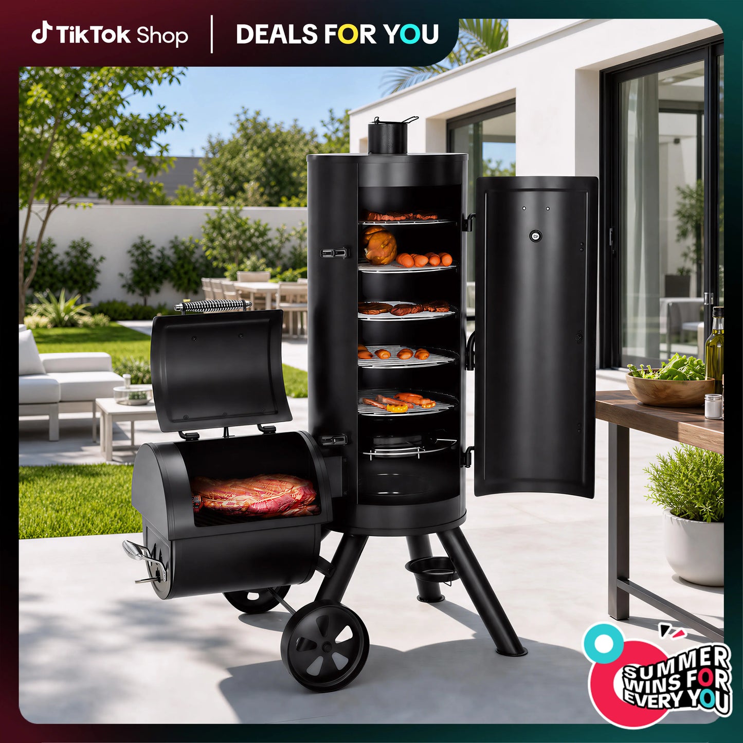 Offset Charcoal Smoker